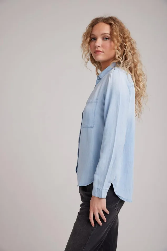 Bella Dahl Long Sleeve Two Pocket Classic Button Down 8211 Sunbleach Wash 8211 Women Bella Dahl Long Sleeve Two Pocket Classic Button Down 8211 Sunbleach Wash 8211 Women