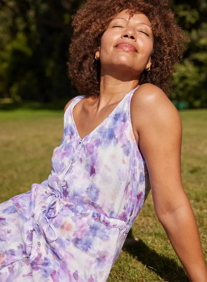 Bella Dahl Maxi Dresses Linen Button Front Dress 8211 Iris Floral Print 8211 Women Bella Dahl Maxi Dresses Linen Button Front Dress 8211 Iris Floral Print 8211 Women