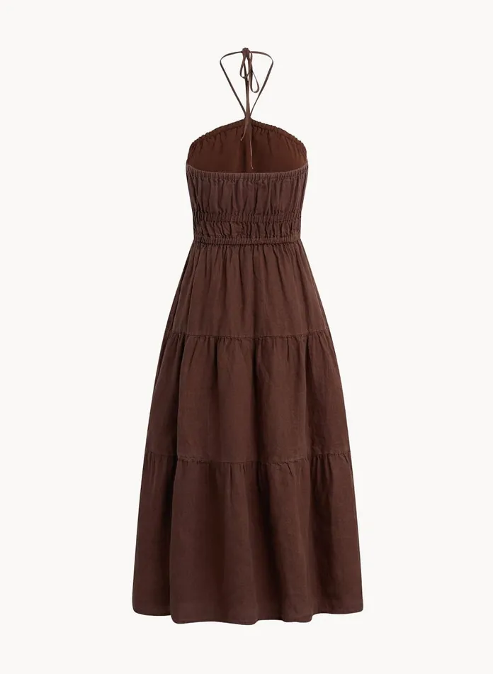 Bella Dahl Midi Dresses Gathered Halter Midi Dress 8211 Cocoa Cabana 8211 Women Bella Dahl Midi Dresses Gathered Halter Midi Dress 8211 Cocoa Cabana 8211 Women