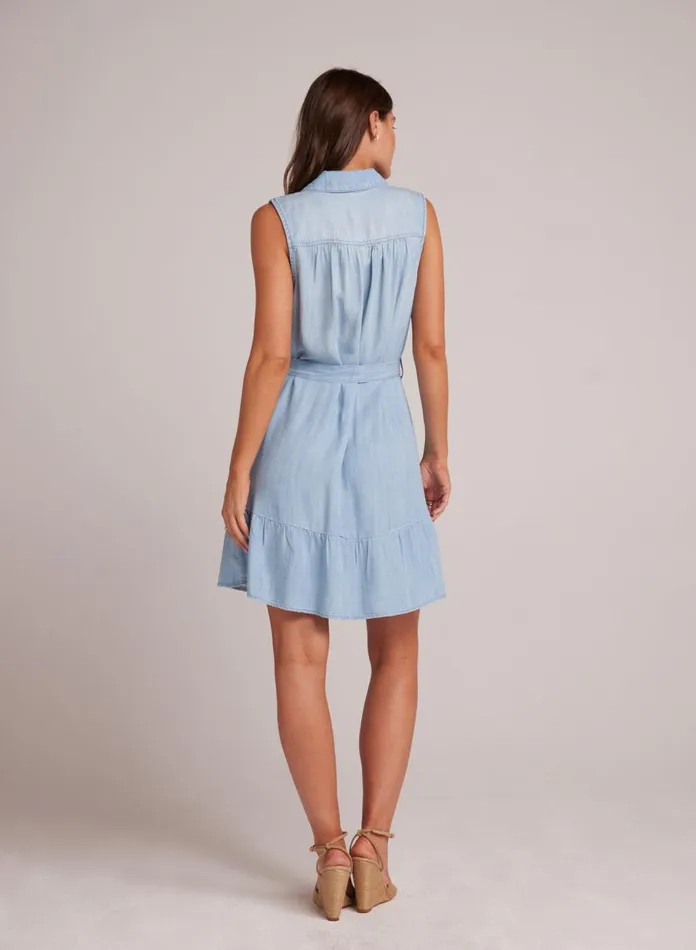Bella Dahl Mini Dresses Gathered Ruffle Shirt Dress 8211 Caribbean Wash 8211 Women Bella Dahl Mini Dresses Gathered Ruffle Shirt Dress 8211 Caribbean Wash 8211 Women