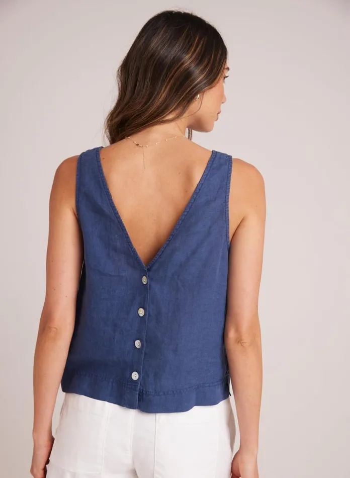 Bella Dahl Sleeveless Sleeveless Button Back VNeck Top 8211 Brazilian Navy 8211 Women Bella Dahl Sleeveless Sleeveless Button Back VNeck Top 8211 Brazilian Navy 8211 Women