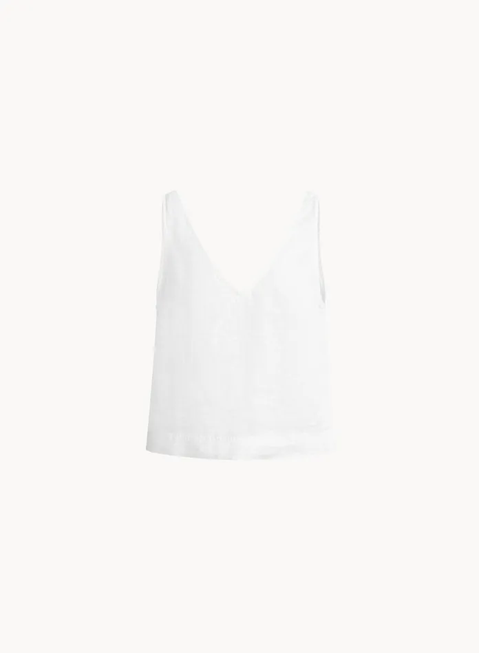 Bella Dahl Sleeveless Sleeveless Button Back VNeck Top 8211 White 8211 Women Bella Dahl Sleeveless Sleeveless Button Back VNeck Top 8211 White 8211 Women