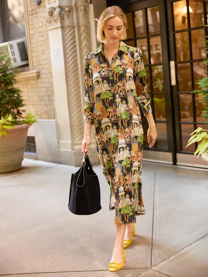 Belle Dress In Palace Pictorial Blackmulti Women JMcLaughlin Dresses