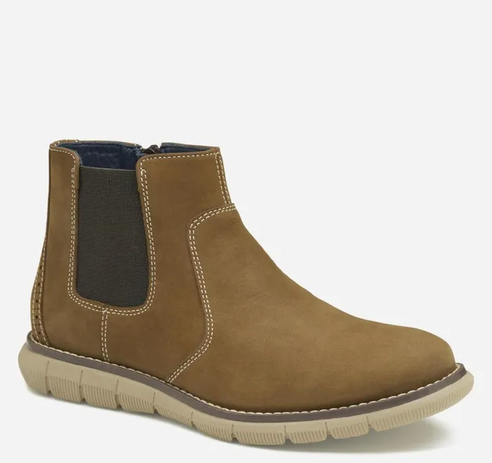 Big Kid Boys Johnston and Murphy Big Kid Holden Chelsea Boot Brown Oiled Nubuck