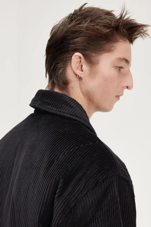 Bomber Jacket Black Men Fred Perry Coats and Jackets