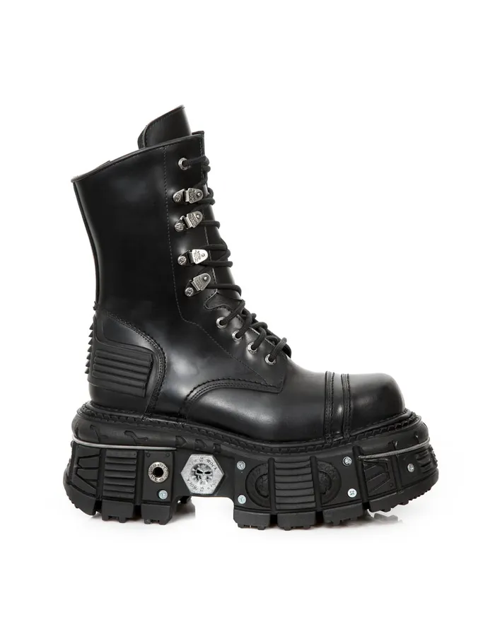 Boot Black Imperfect MTank001C2 WomenMen New Rock Boots