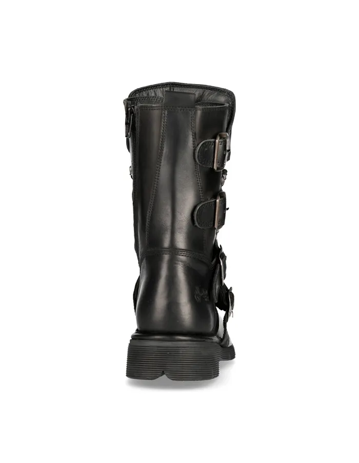 Boot Black Planing With Laces M1473S1 WomenMen New Rock Boots