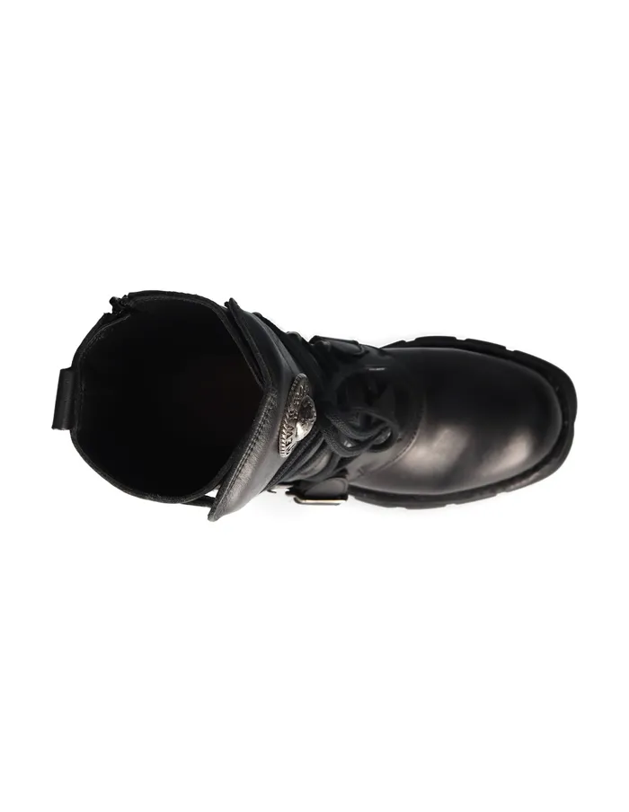 Boot Black Planing With Laces M1473S1 WomenMen New Rock Boots