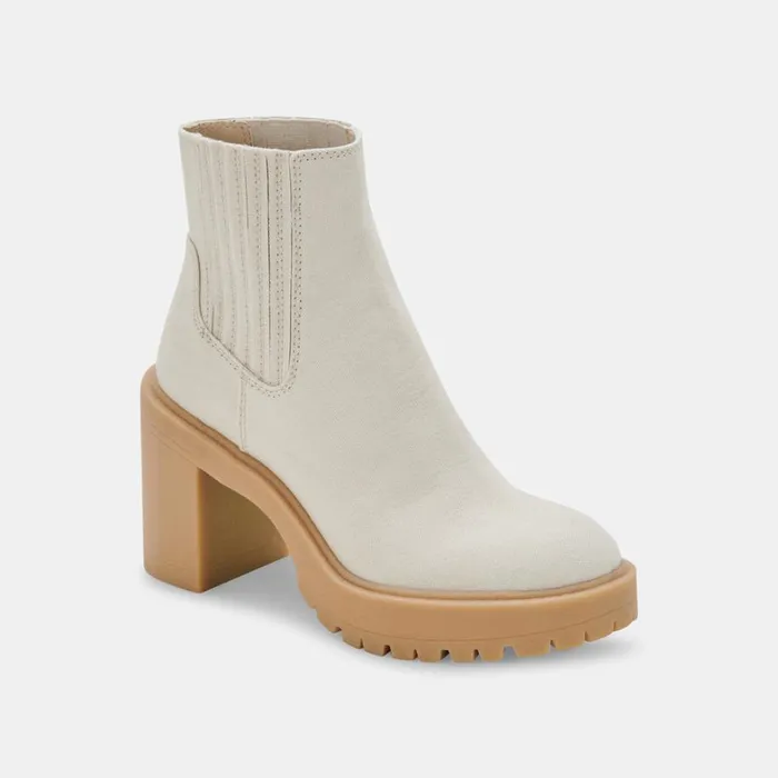 Boots and Booties Women Dolce Vita Caster Booties Sandstone Canvas