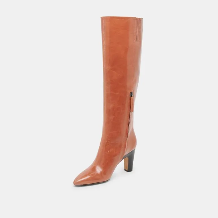 Boots and Booties Women Dolce Vita Nelas Boots Cognac Leather