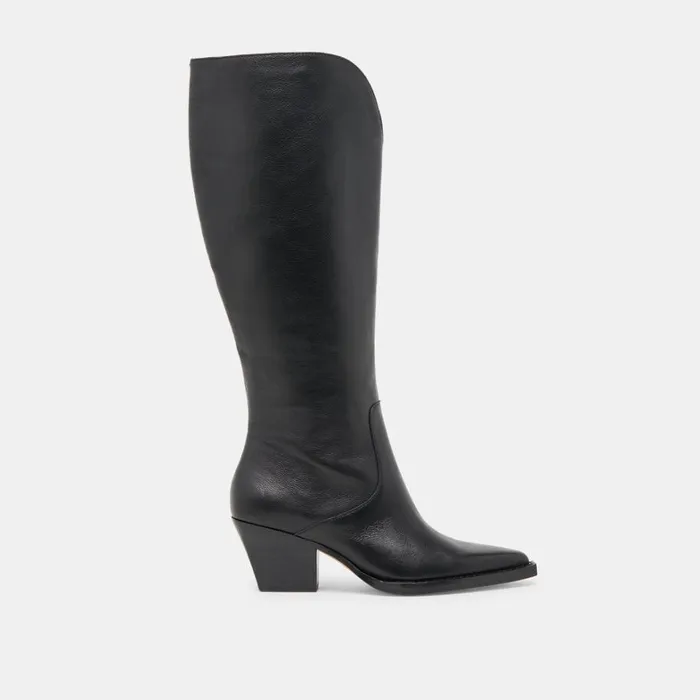 Boots and Booties Women Dolce Vita Raj Extra Wide Calf Boots Black Leather
