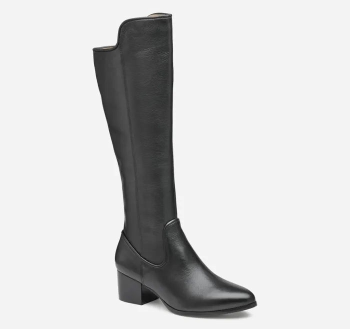 Boots and Booties Women Johnston and Murphy Trista Rider Boot Black Calfskin
