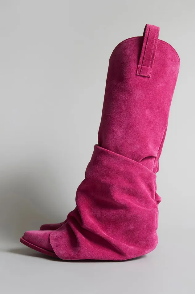 Boots Women R13 Mid Cowboy Boot 8211 Pink Suede