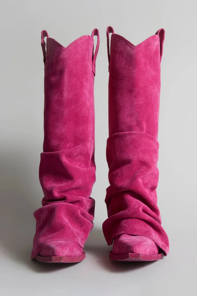 Boots Women R13 Mid Cowboy Boot 8211 Pink Suede