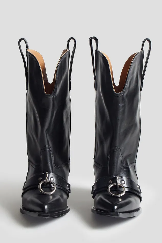 Boots Women R13 Ringed Low Rider Cowboy Boot 8211 Black