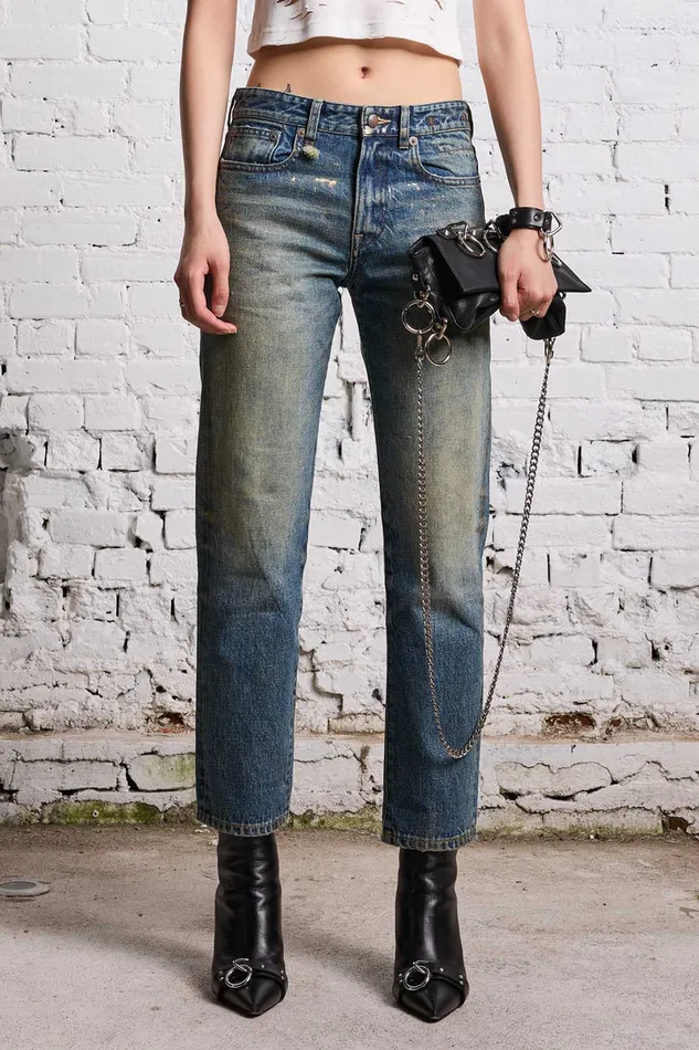 Boyfriend Women R13 Romeo Jean 8211 Splattered Clinton Blue