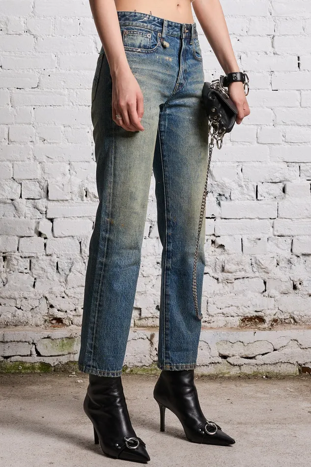 Boyfriend Women R13 Romeo Jean 8211 Splattered Clinton Blue