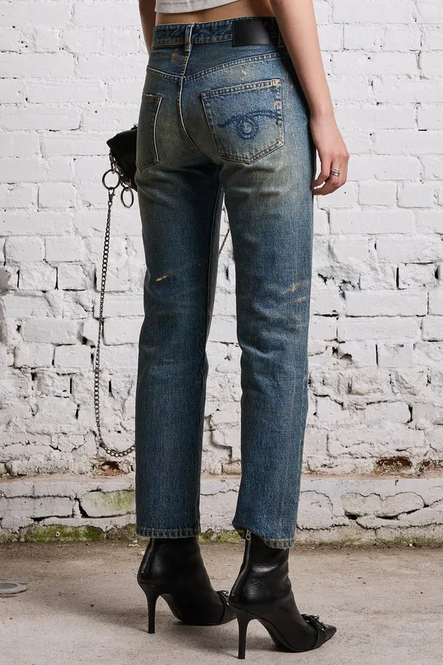 Boyfriend Women R13 Romeo Jean 8211 Splattered Clinton Blue