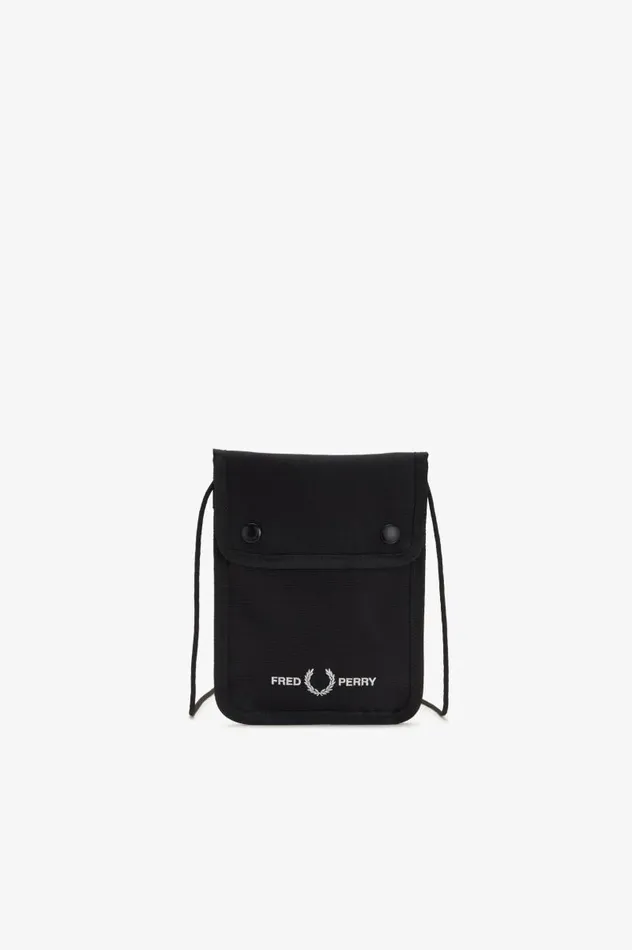 Branded Pouch Black Men Fred Perry Bags