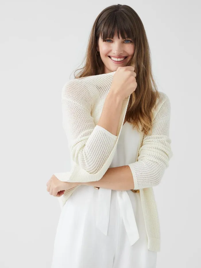 Bristol Cardigan Egret White Women JMcLaughlin Sweaters Bristol Cardigan Egret White Women JMcLaughlin Sweaters