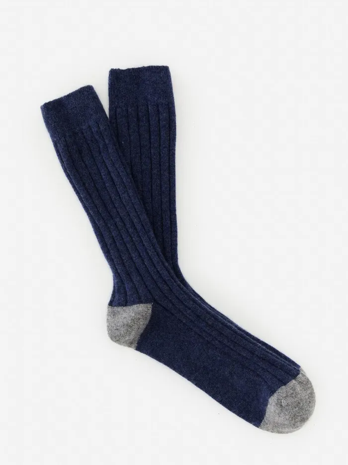Cashmere Socks Denimheather Gray Men JMcLaughlin Socks