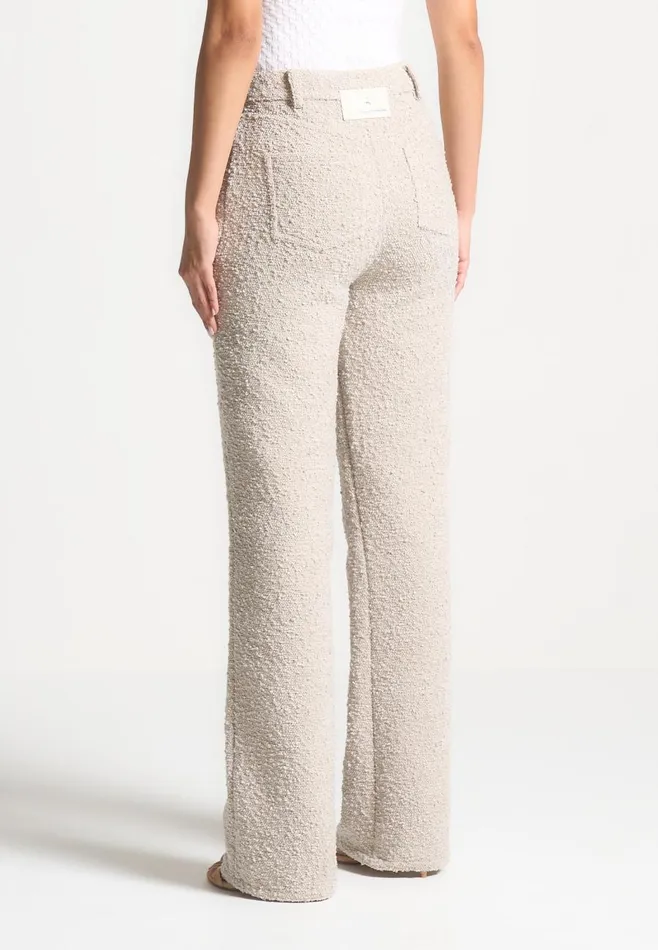 Casual Trousers Women Manire De Voir Boucle Boyfriend Trousers Beige