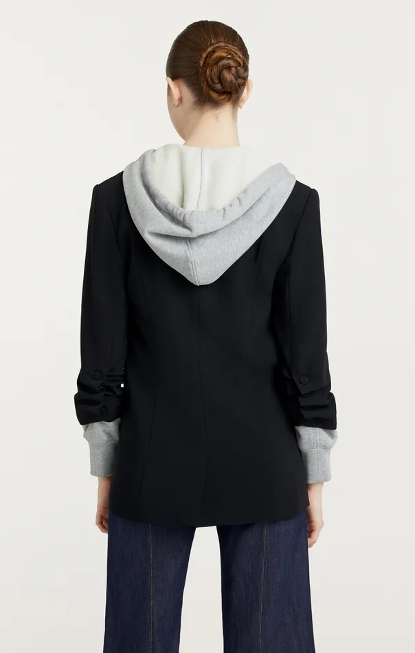 Cinq Sept Blazers Hooded Khloe Blazer Blackheather Grey 8211 Women
