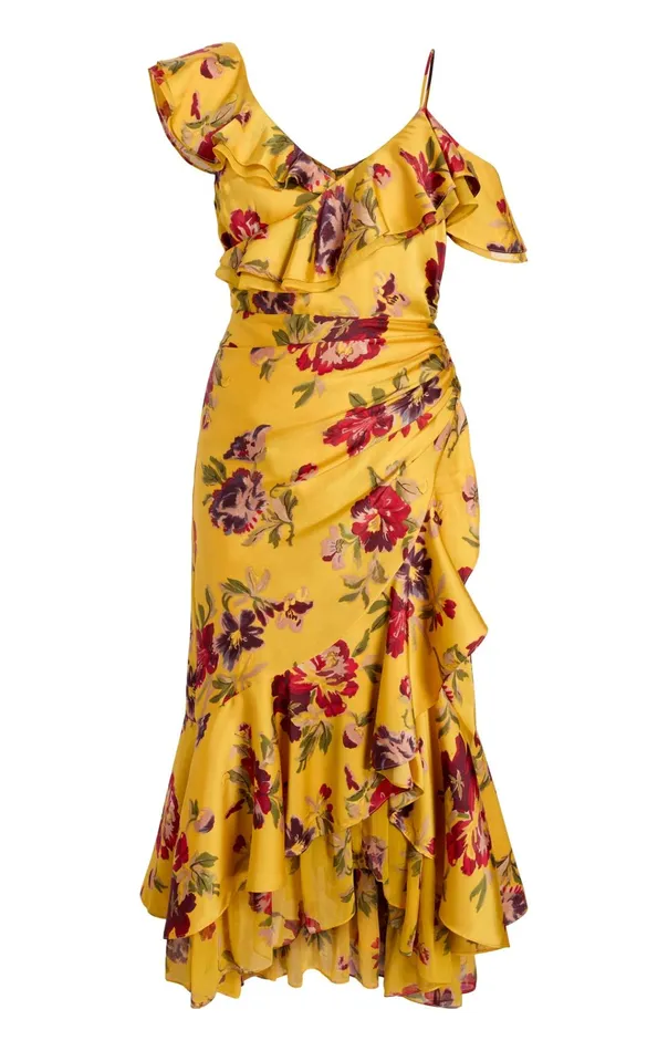 Cinq Sept Cocktail and Evening Nara Dress Deep Gold Multi 8211 Women