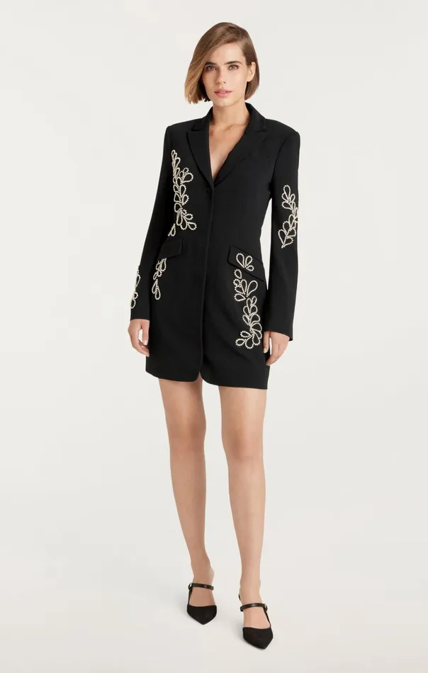 Cinq Sept Cocktail and Evening Rhinestone Paisley Long Sleeve Joel Dress Black 8211 Women