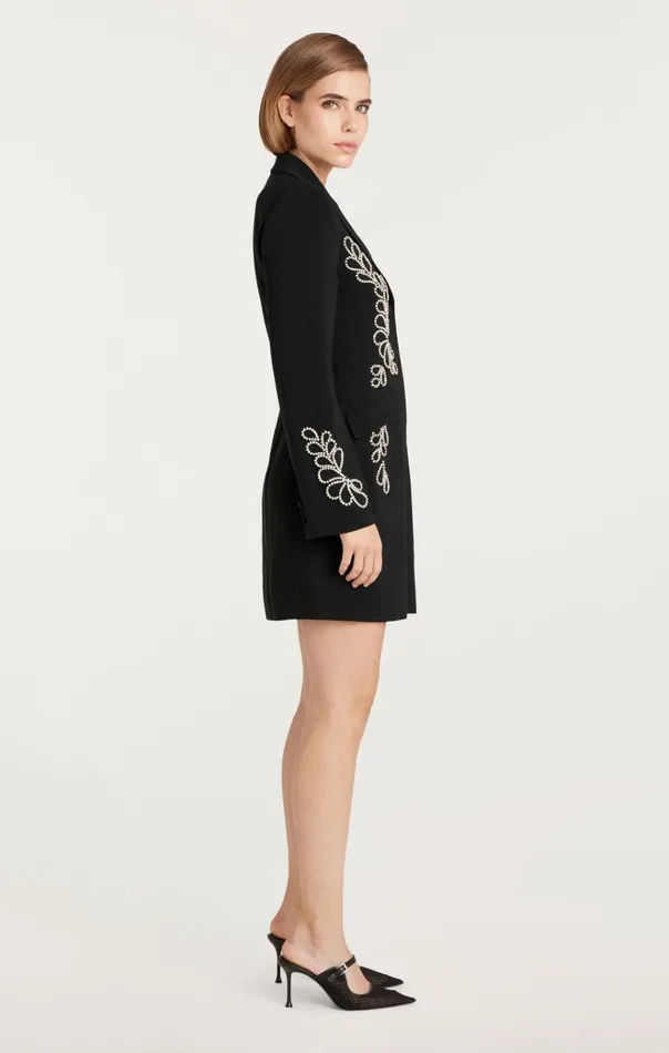 Cinq Sept Cocktail and Evening Rhinestone Paisley Long Sleeve Joel Dress Black 8211 Women