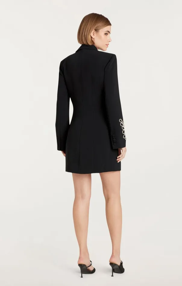 Cinq Sept Cocktail and Evening Rhinestone Paisley Long Sleeve Joel Dress Black 8211 Women