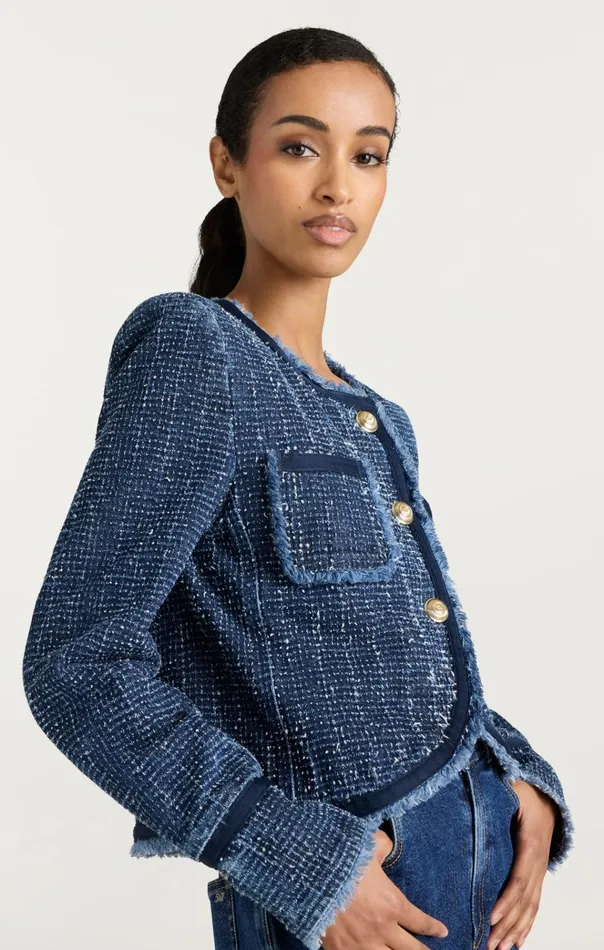 Cinq Sept Denim Boucle Denim Zanda Jacket Indigo 8211 Women