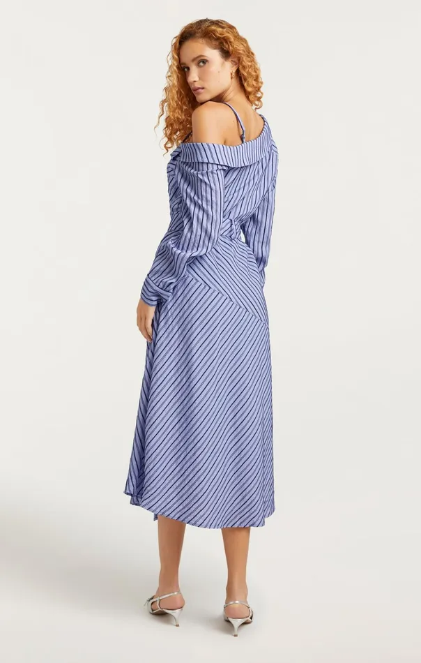 Cinq Sept Midi Marcella Dress Navyraincloud 8211 Women