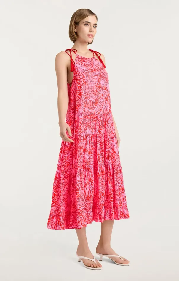 Cinq Sept Midi Tropical Inkblot Winnie Dress Bisoububblegum 8211 Women