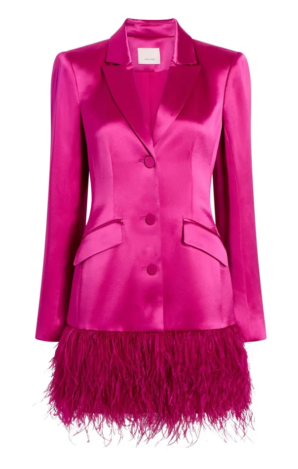 Cinq Sept Mini Long Sleeve Feather Joel Dress Plum Radish 8211 Women