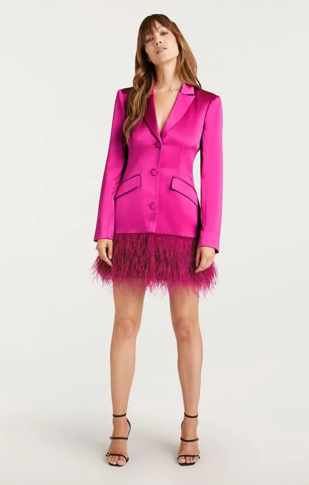 Cinq Sept Mini Long Sleeve Feather Joel Dress Plum Radish 8211 Women