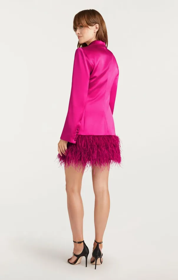 Cinq Sept Mini Long Sleeve Feather Joel Dress Plum Radish 8211 Women
