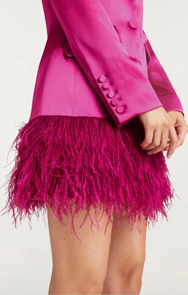 Cinq Sept Mini Long Sleeve Feather Joel Dress Plum Radish 8211 Women