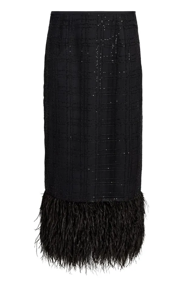 Cinq Sept Skirts Sequin Plaid Charisse Skirt Black 8211 Women