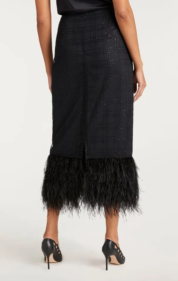 Cinq Sept Skirts Sequin Plaid Charisse Skirt Black 8211 Women