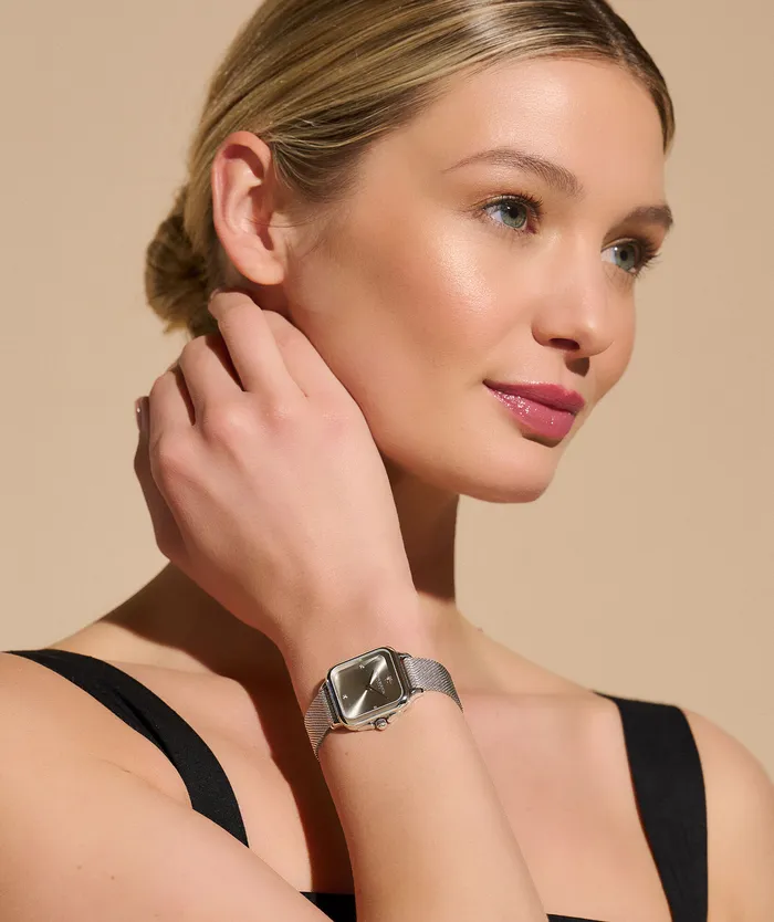 Classic Watches 28mm Grosvenor Light Grey and Silver Mesh Watch Olivia Burton Women