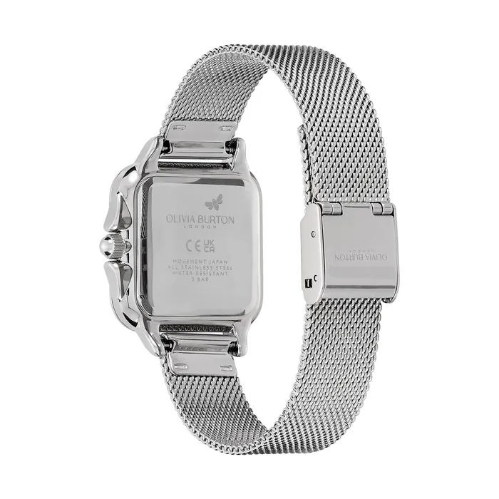 Classic Watches 28mm Grosvenor Light Grey and Silver Mesh Watch Olivia Burton Women