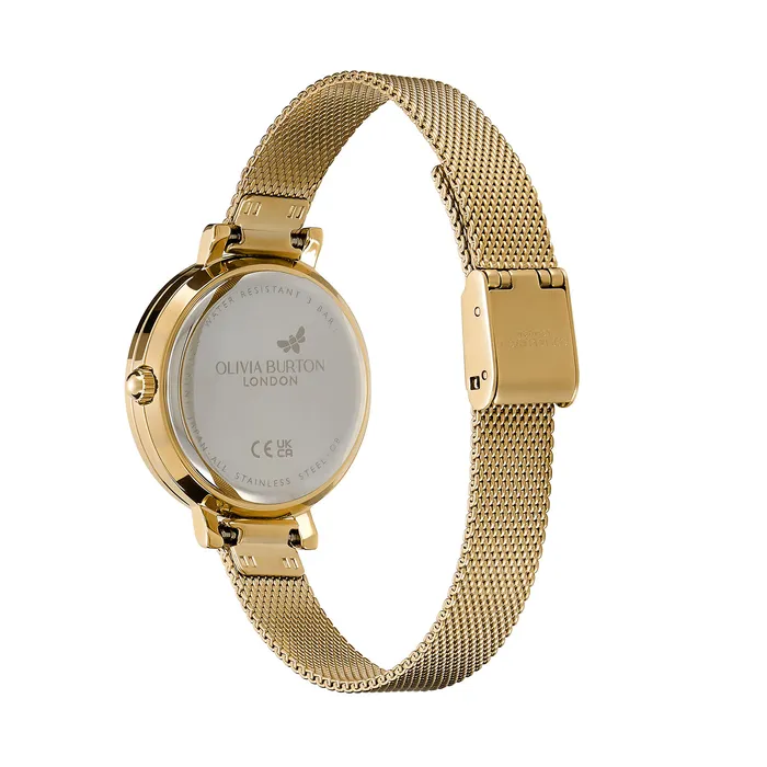 Classic Watches Women Olivia Burton 30mm Vintage Bead Gold Mesh Watch