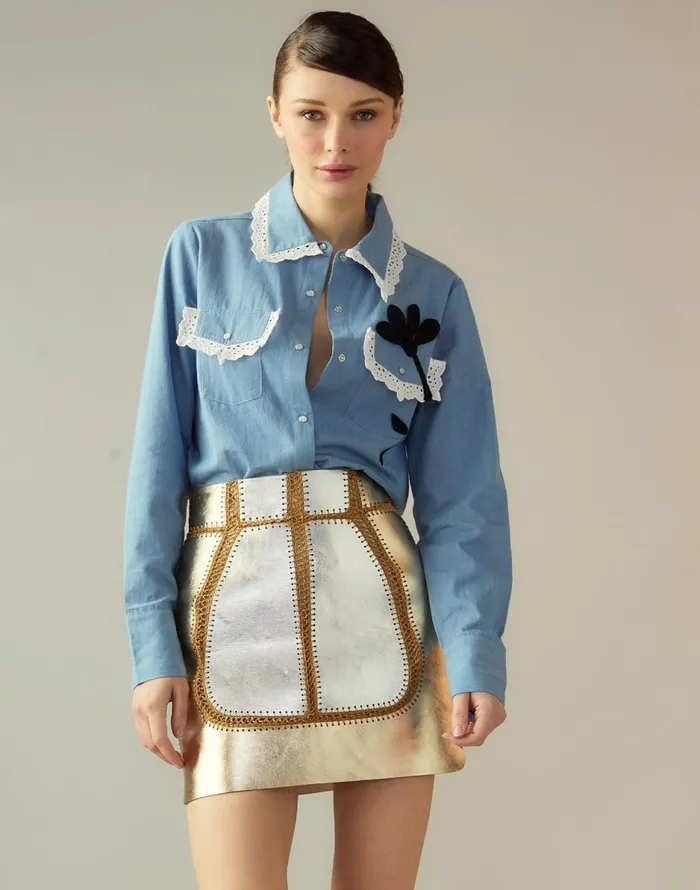 CLOTHING Women Cynthia Rowley Not My First Rodeo Denim Shirt