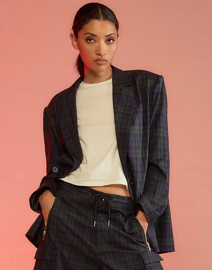 CLOTHING Women Cynthia Rowley Plaid Oversized Blazer