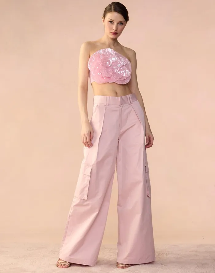 CLOTHING Women Cynthia Rowley Sequin Flower Bandeau