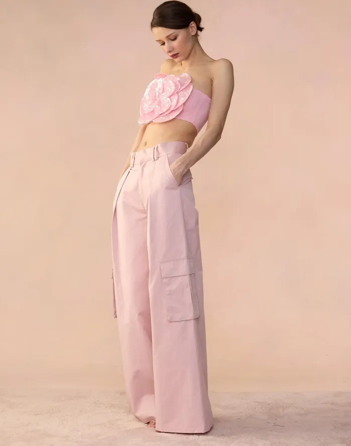 CLOTHING Women Cynthia Rowley Sequin Flower Bandeau