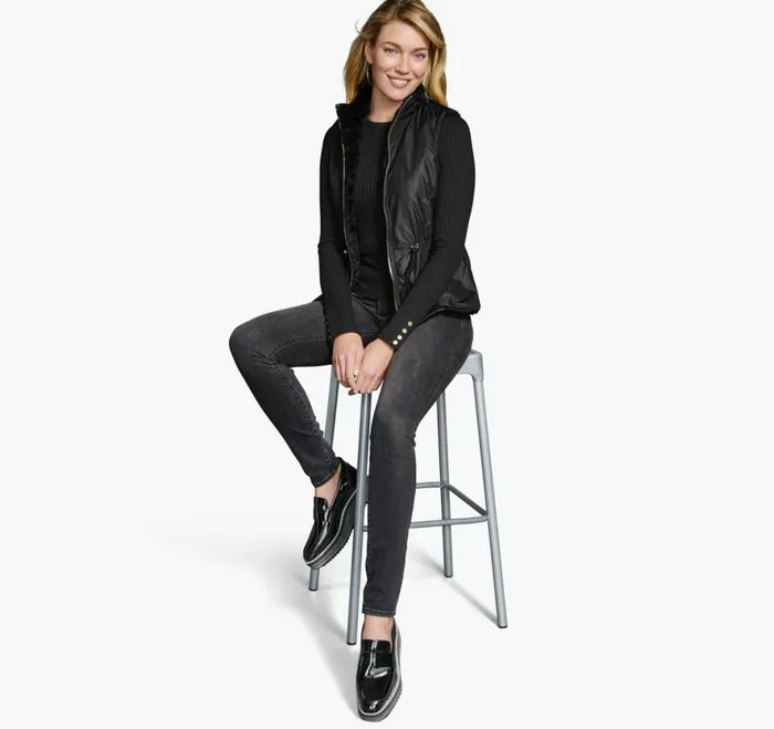 Coats Jackets and Vests Women Johnston and Murphy Reversible FauxFur Vest Black Coats Jackets and Vests Women Johnston and Murphy Reversible FauxFur Vest Black