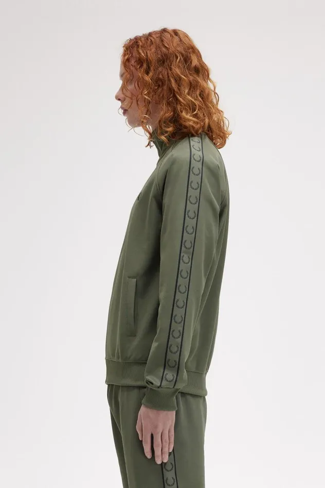 Contrast Tape Track Jacket Laurel Wreath Green Men Fred Perry Track Jackets