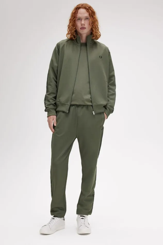 Contrast Tape Track Jacket Laurel Wreath Green Men Fred Perry Track Jackets